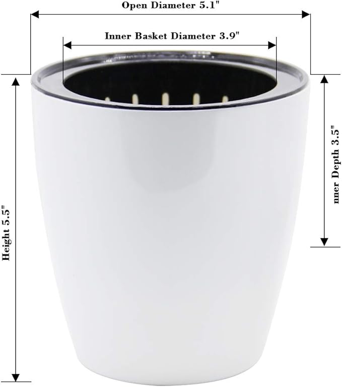 SAND MINE Self Watering Planter White Flower Pot - Image 2