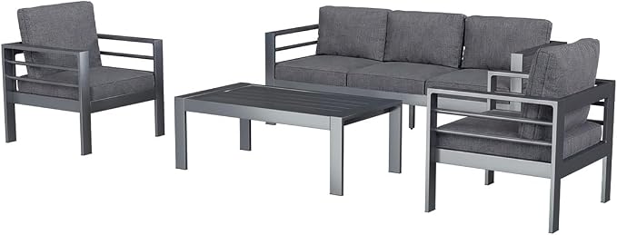 AECOJOY Aluminum Patio Furniture Set, 5 Seats Modern Outdoor Furniture - Image 7