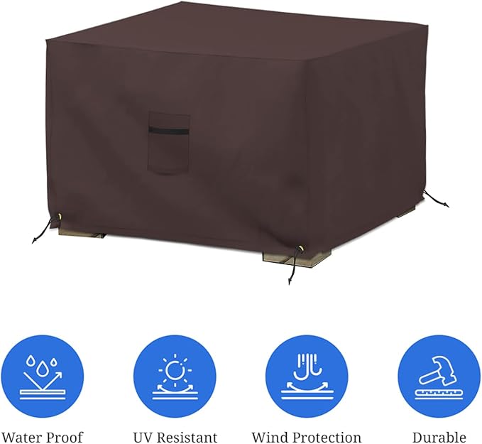 Covers & All Outdoor Ottoman Cover, 12 Oz PVC Coated Polyester, Waterproof - Image 3
