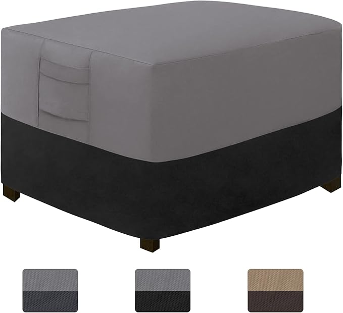 Easy-Going Outdoor Ottoman Cover, Waterproof Patio Ottoman Cover, Heavy Duty by Easy-Going