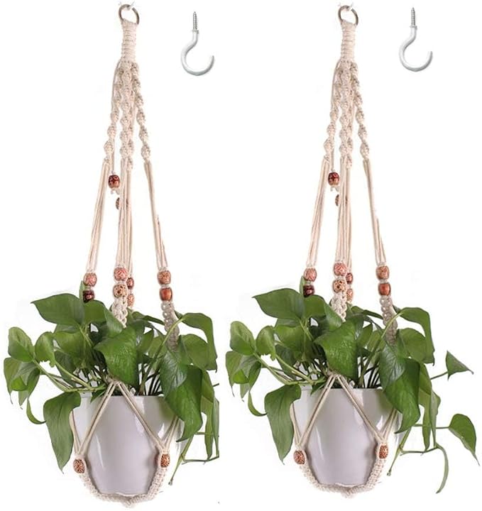 Belit Macrame Plant Hangers Indoor Outdoor 2 Pack Hanging Planters Basket by Belit