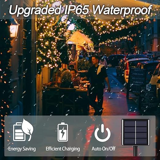 2 Pack Solar Christmas Lights Outdoor, 72FT 200 LED Solar String Lights - Image 5