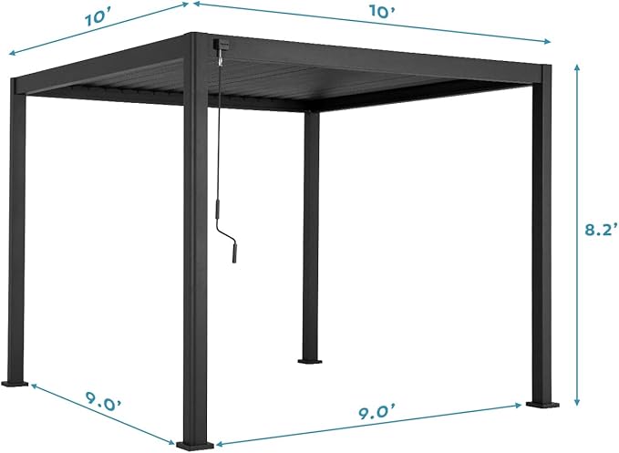 Mirador 111S Round Louvered Pergola Gazebo, 10Ft x 10Ft, Full Aluminum Frame - Image 6