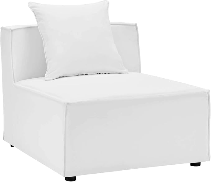 Modway EEI-4209-WHI Saybrook Patio Armless Chair in White 29.5 x 34.5 x 25.5 - Image 2