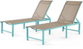 Outdoor Pool Lounge Chairs Set 2 pcs, Aluminum Outdoor Lounge Chair, by RICNOD