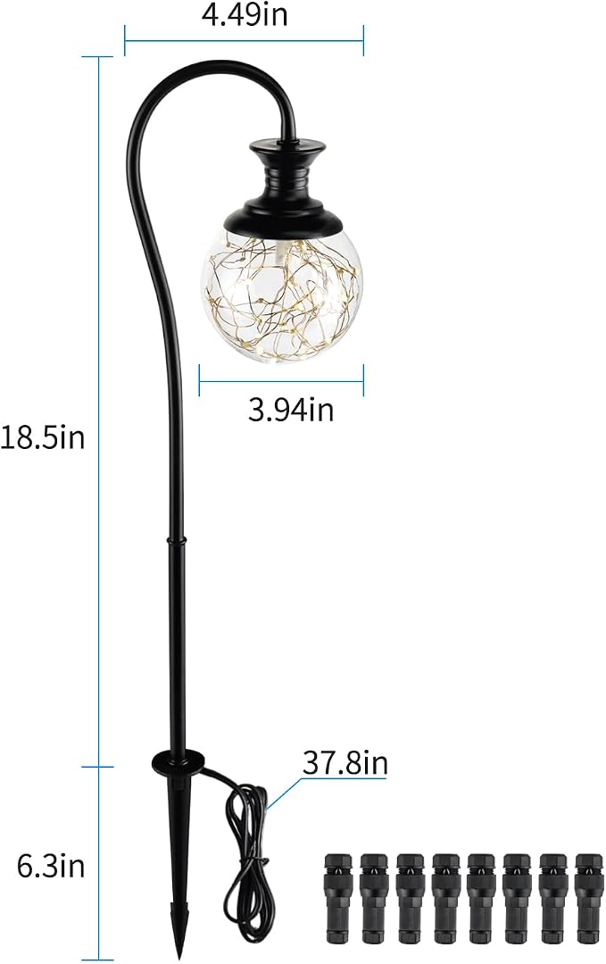 Low Voltage Globe Garden Lights, Landscape Lighting Low Volt Glass Pathway - Image 3