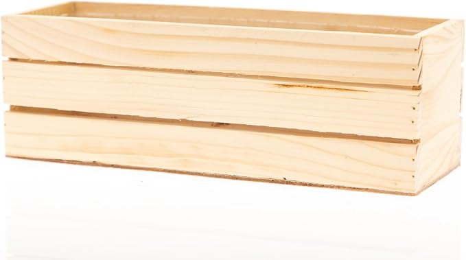 Wood Planter Box with Wine Crate Styled, 12x4 Inch Rectangular, Rose Wood - Image 3