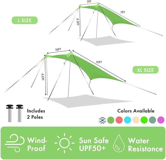 Beach Canopy Windproof Design, Sun Shelter UPF50+ Portable Family Tent - Image 6