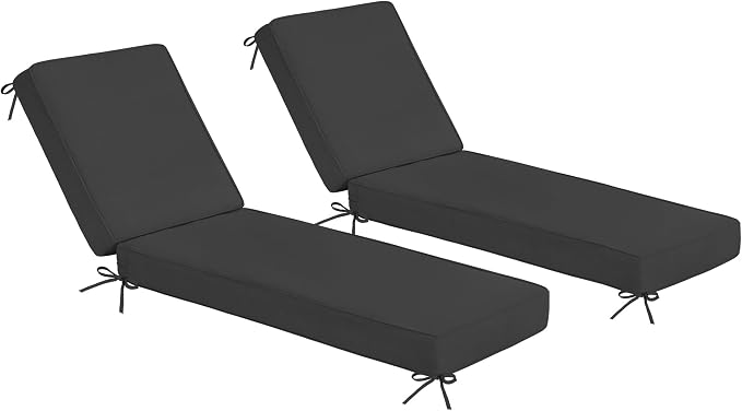 Sundale Outdoor Olefin Chaise Lounge Cushion Set of 2, Water-Resistant Patio by SundaleOutdoor