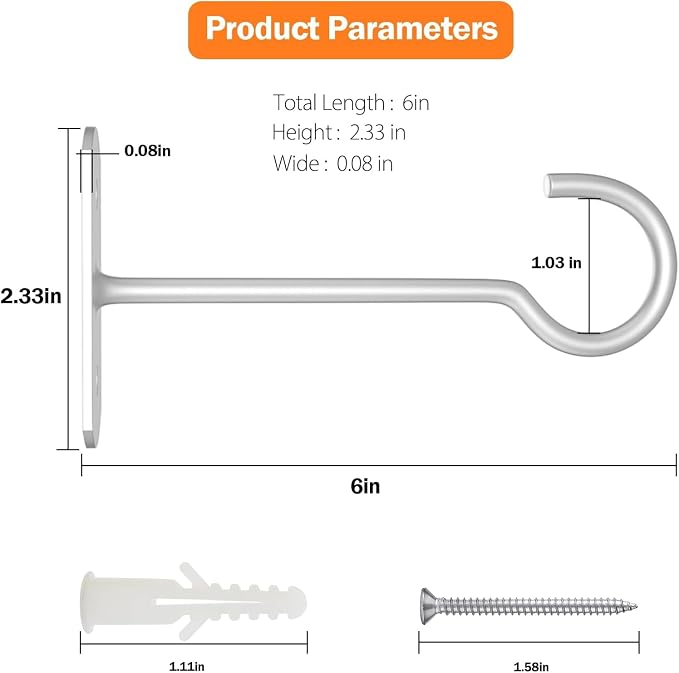 Plant Hook 6inch, Plant Hanger Shepherds Plant Bracket - Image 2