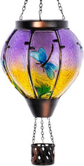 Starsoul Dragonfly Hot Air Balloon Solar Lantern Outdoor Glass Hanging Hot Air by Starsoul