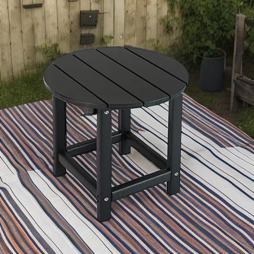 LZRS Round Adirondack Patio Side Table End Table, Outdoor Side Tables - Image 5