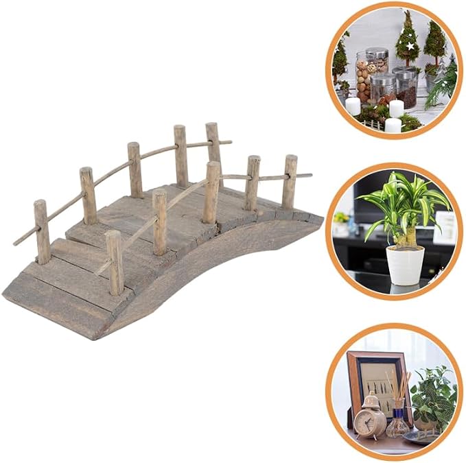 2Pcs Miniature Wooden Arch Bridge - Image 9