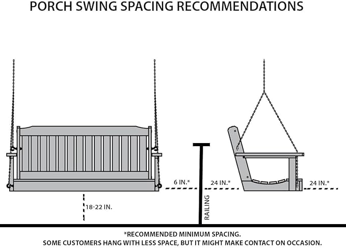 Amish Casual Heavy Duty Mission Treated Porch Swing, Dark Walnut Stain - Image 3