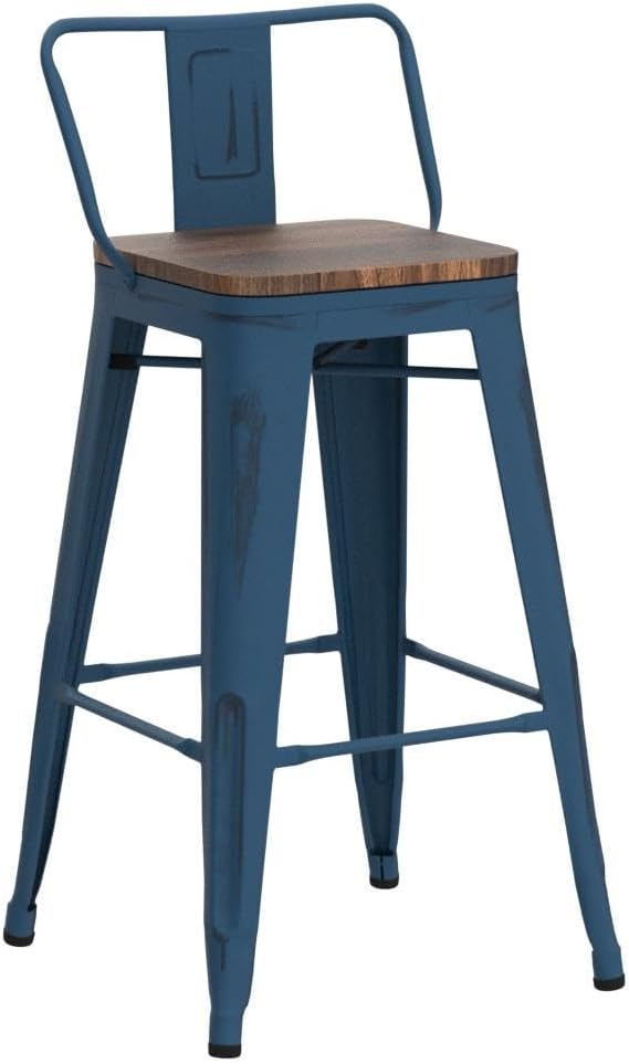 Andeworld Bar Stools Set of 4 Counter Height Stools Industrial Metal Barstools - Image 5
