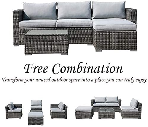 Patiorama 5 Piece Outdoor Patio Furniture Set, Sectional Conversation - Image 6