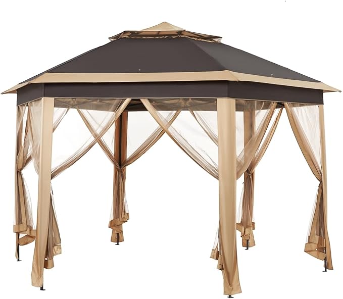 Yaheetech 13x13 Pop up Gazebo, Hexagonal Outdoor Canopy Shelter, Instant Patio by Yaheetech
