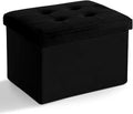 LINMAGCO Storage Ottoman Folding Foot Stool Velvet Foot Rest by LINMAGCO