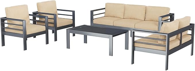 AECOJOY Aluminum Patio Furniture Set, 7 Seats Modern Outdoor Furniture - Image 7