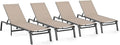 Patio Chaise Lounge Chair Set of 4, Foldable Lounge Chair by CIOKEA