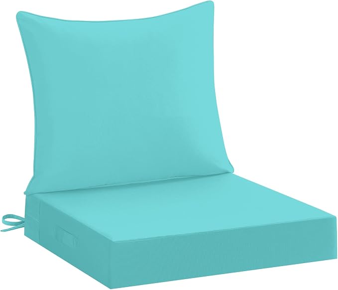 downluxe 19x19 Outdoor Chair Cushions, Waterproof Fade Resistant Patio by Downluxe
