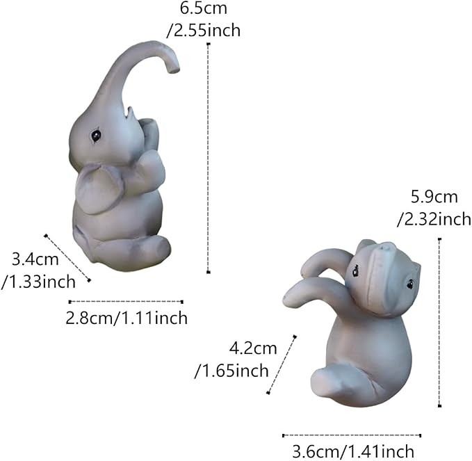 Set of 2 Cute Climbing Elephant Statues Flower Pot Hugger, Resin Hanging - Image 6