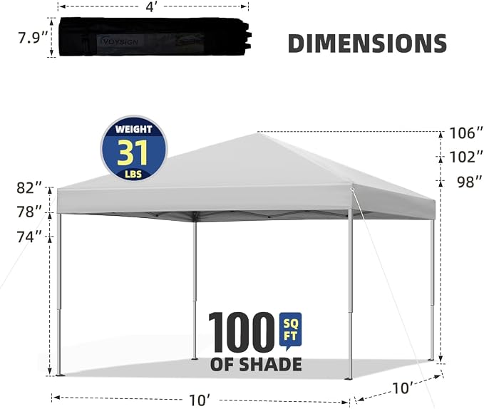 10x10 Durable Pop up Canopy Tent - Image 2