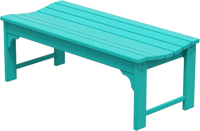 WO Home Furniture 48" Modern Backless Bench, HDPE Plastic - Image 9