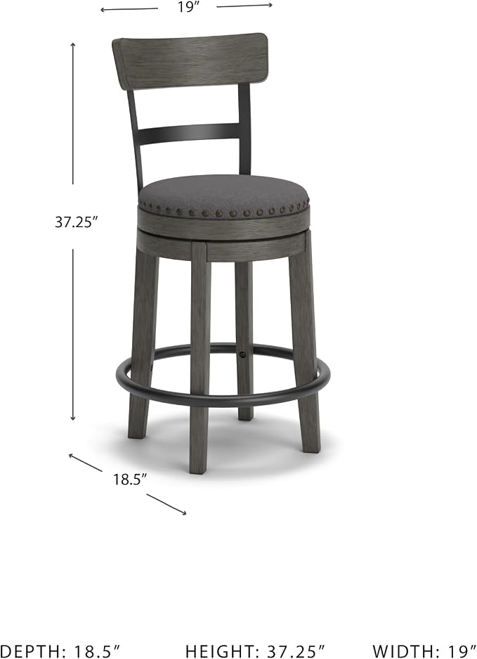 Signature Design by Ashley Caitbrook | Farmhouse Swivel 24" Counter Height - Image 3