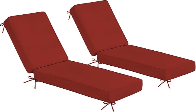 Sundale Outdoor Olefin Chaise Lounge Cushion Set of 2, Water-Resistant Patio by SundaleOutdoor
