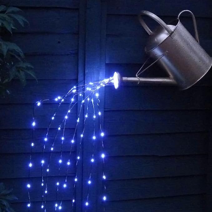 Solar Fairy String Lights Outside Blue, Waterproof Solar Powered Waterfall - Image 2