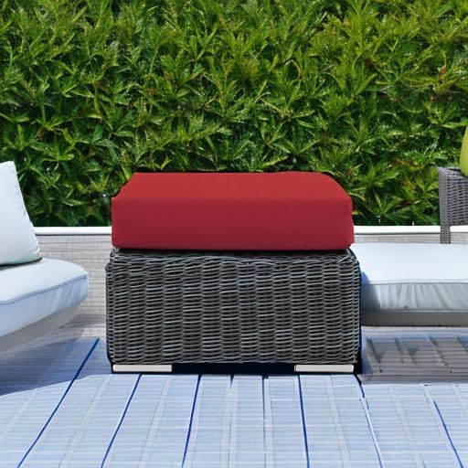 Modway EEI-1869-GRY-RED Ottoman, Canvas Red - Image 4