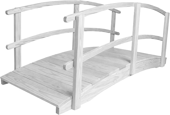 8 FT White Amish Made Garden Bridge - Image 5