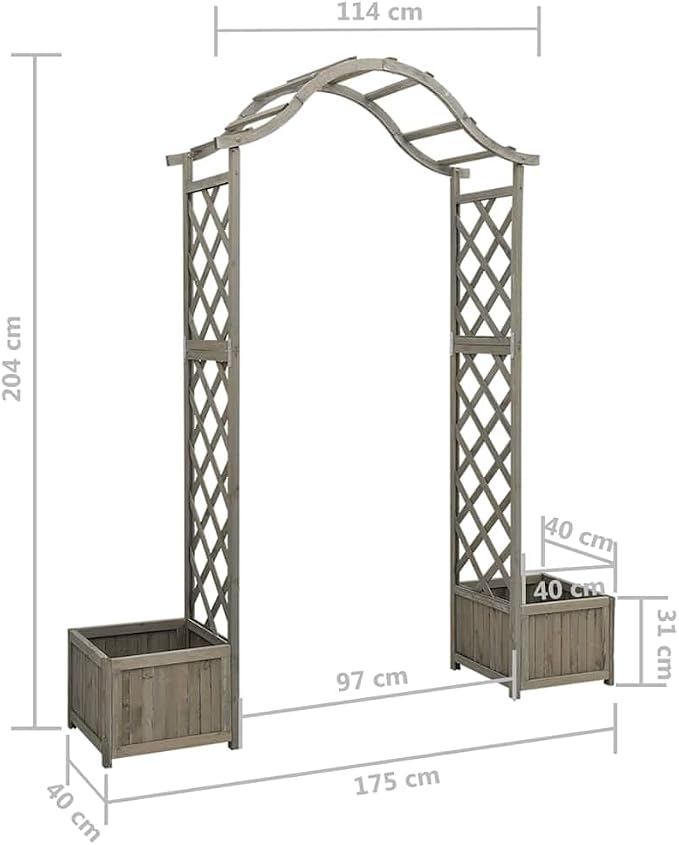 vidaXL Garden Pergola with Planter, Weather Resistant, Decorative Outdoor - Image 3