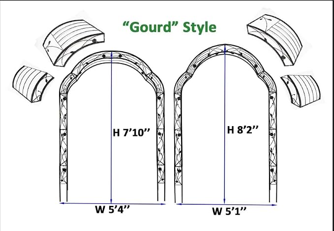 8.3FT Heavy Duty Steel Garden Arbor - Image 7