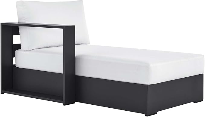 Modway Tahoe Aluminum Outdoor Chaise Lounge in Gray White - Image 2
