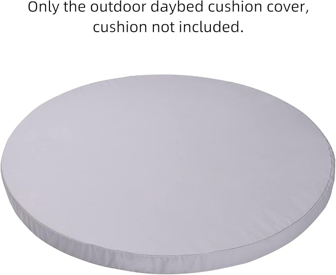 MICTONY Outdoor Daybed Cushion Cover, Sun Bed Cushion Cover, Outdoor Round Bed - Image 4