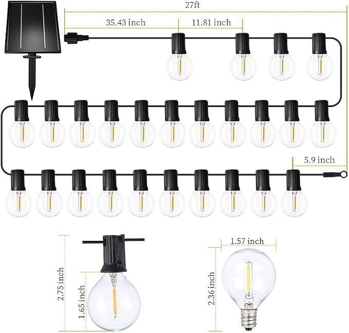 Solar String Lights Waterproof LED Indoor/Outdoor Hanging Umbrella Lights - 50 - Image 4