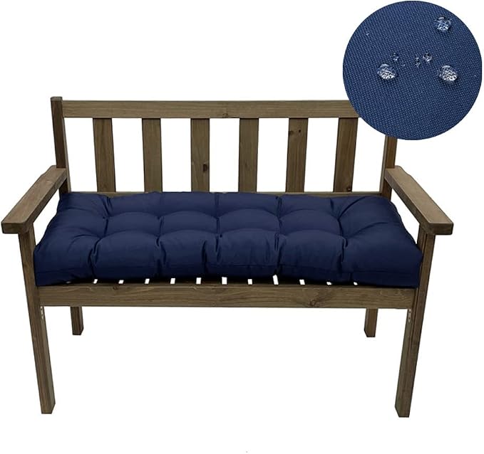 SEAHOME Waterproof Indoor/Outdoor Garden Bench Seat Cushions, Tufted Loveseat - Image 3
