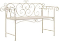 vidaXL Vintage Metal Garden Bench 52 in Antique White Comfortable Seating by vidaXL