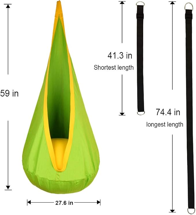 Kids Pod Swing Hanging Seat Child Hammock Chair Indoor and Outdoor Sensory - Image 3