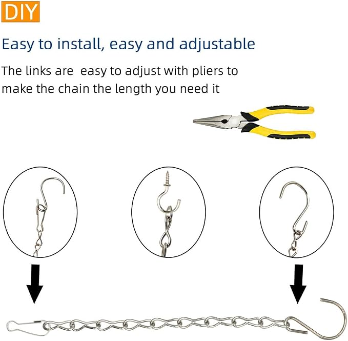 YINGFENG 197 Inch DIY Silver Hanging Basket Chains, Adjustable Length, - Image 3