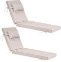 Outdoor Chaise Lounge Cushions Set of 2, Waterproof Fade Resistant Patio by Actualaction