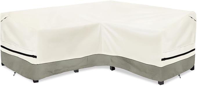 okcool Outdoor Sectional Sofa Cover Waterproof-V-Shaped Patio Furniture Covers by Okcool
