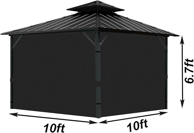 Gazebo Universal Replacement Privacy Curtain, 4-Panels Sidewall - Image 2