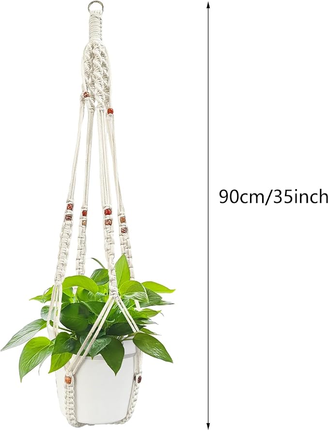 Belit 2 Pack Macrame Plant Hangers Indoor Hanging Planter Basket Decorative - Image 7