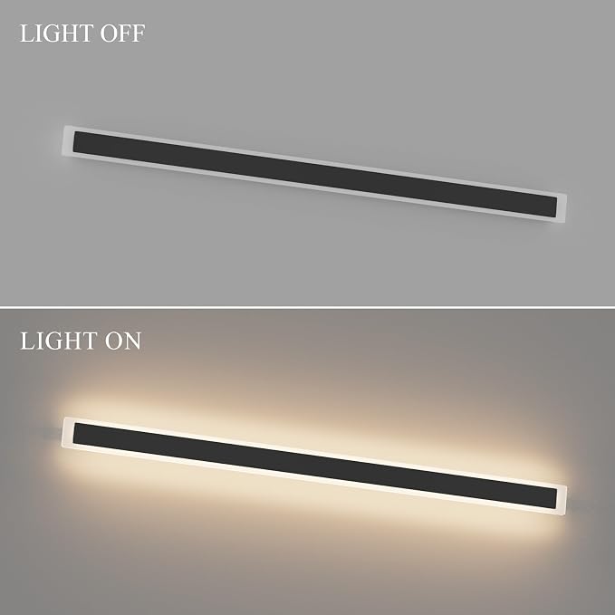 59in Long Outdoor LED Light IP65 Waterproof, Modern Exterior Wall Sconce Black - Image 6