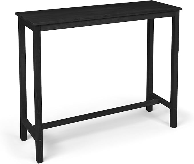 VINGLI Wooden Outdoor Bar Table, Wood Patio Counter Height Table, - Image 6