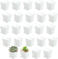 24 Pack 3 Inch White Square Plastic Plant Pots by OJYUDD