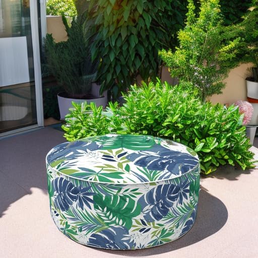 LVTXIII Outdoor/Indoor Round Inflatable Ottoman, All Weather Patio Footstool - Image 5